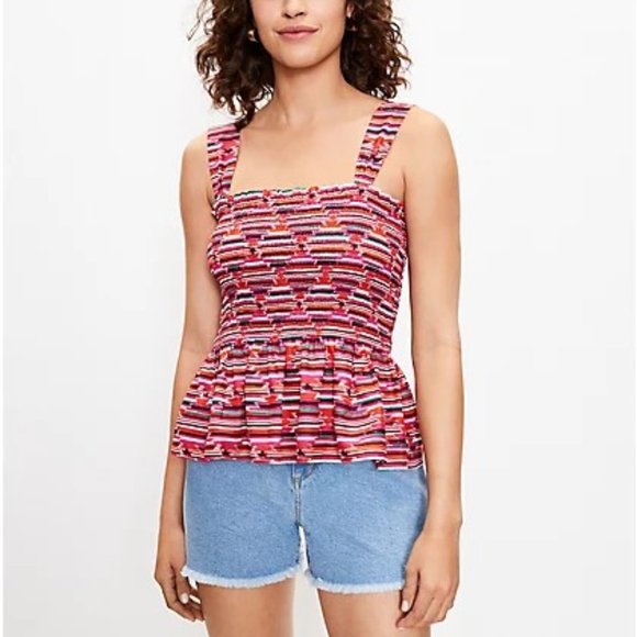 LOFT Tops - LOFT - Smocked Peplum Cami Top - XL